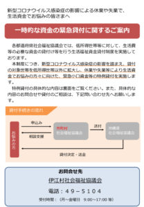 パンフレット例（緊急小口資金等の特例貸付【加工用】）のサムネイル